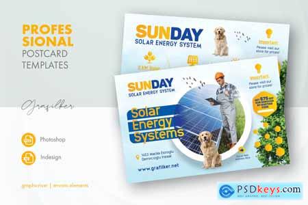 Solar Energy Postcard Templates CSKQR5G