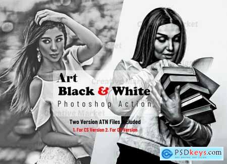 Art Black & White Photoshop Action 6563954
