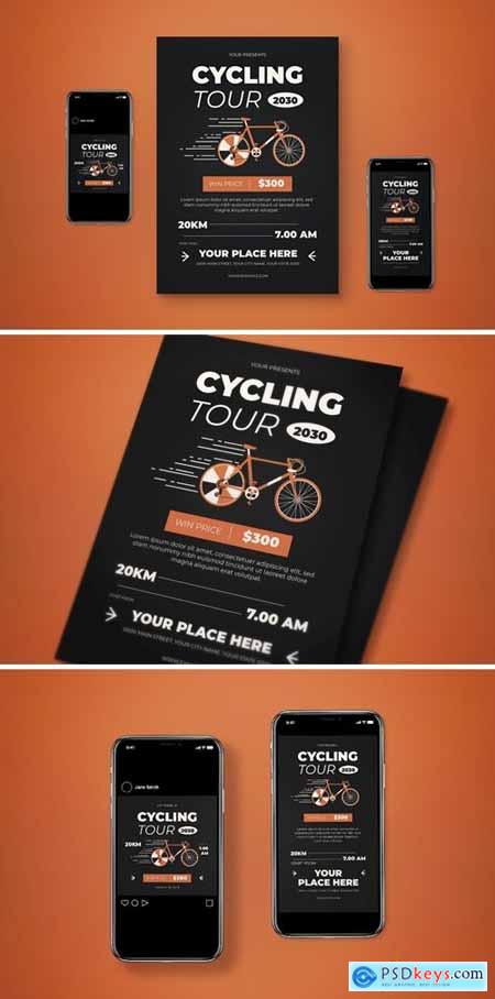Cycling Tournament Flyer Set