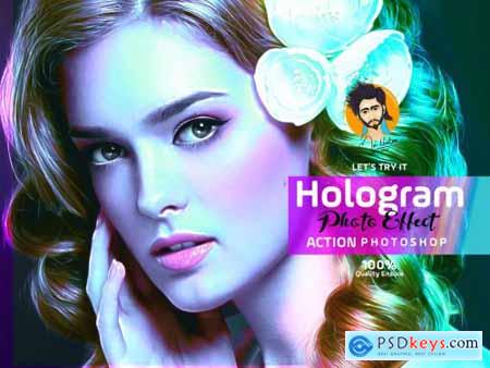 Hologram Photo Effect PS Action 5639973