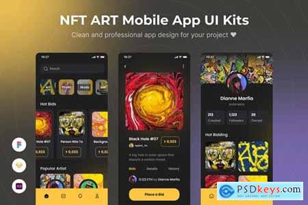 NFT Art Mobile App UI Kits Template