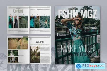 Green Fashion Magazine Layout