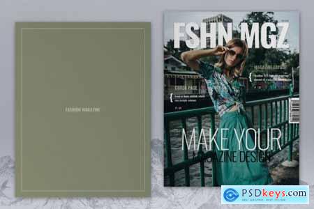 Green Fashion Magazine Layout