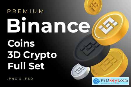 Binance BNB 3d Premium Crypto DeFi Coins Set GUVAQB3