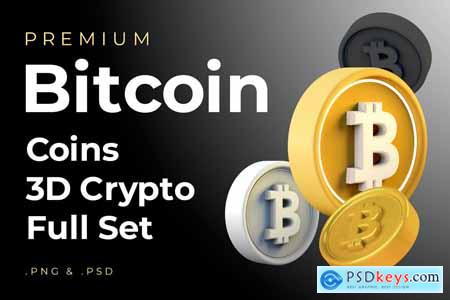 Bitcoin 3d Premium Crypto DeFi Coins Set 4SGAJGF
