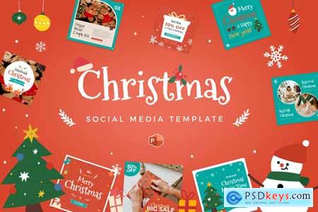Christmas Social Media Instagram Template Pack VZ9W3NJ