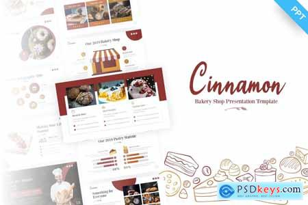 Cinnamon Bakery Food PowerPoint Template XFWWC64