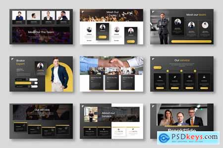 Broker  Business Powerpoint, Keynote and Google Slides Template