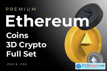 Ethereum 3d Premium Crypto DeFi Coins Set LXXLETF