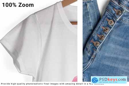 Womens T-Shirt and Jeans Mockup Set 6509992