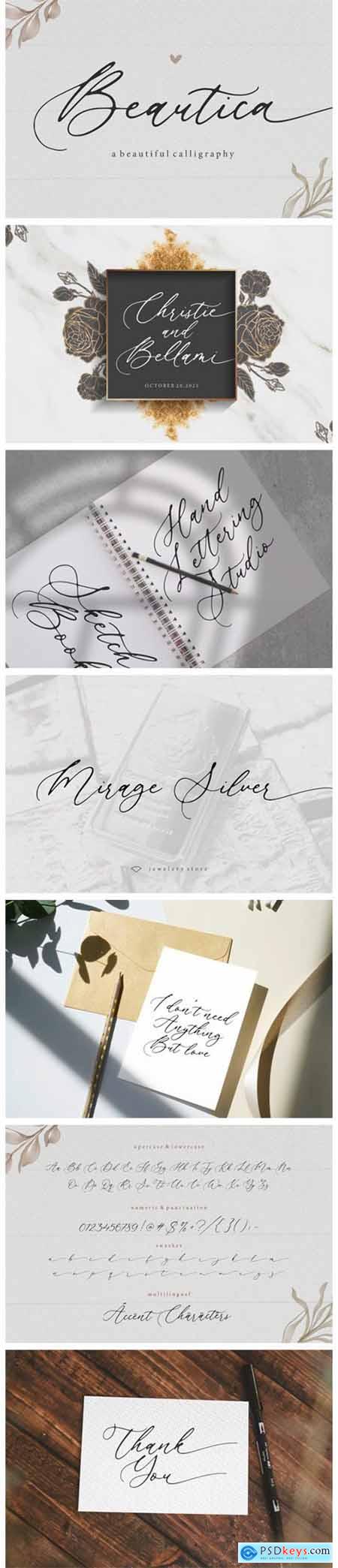 Beautica Beautiful Calligraphy Font