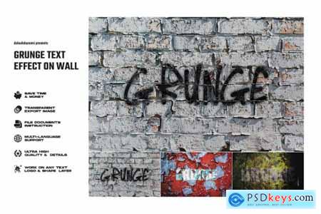 Grunge text effect on wall