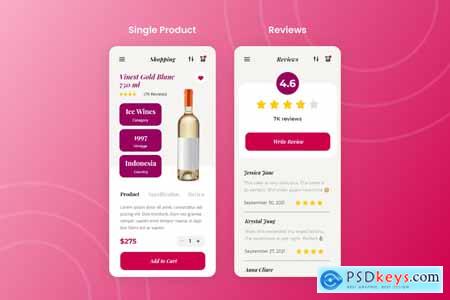 Vinest - Wine & Vineyard Mobile App UI Kit 8TAZSP9