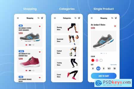 Knic - Shoes & Sneakers Store Mobile App UI Kit XV7TBTD