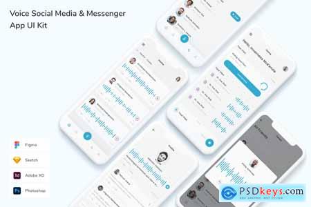 Voice Social Media & Messenger App UI Kit V5Q7JGN