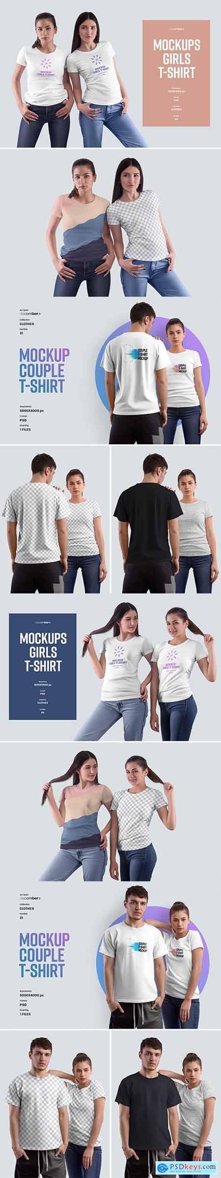 Mockup couple t-shirt