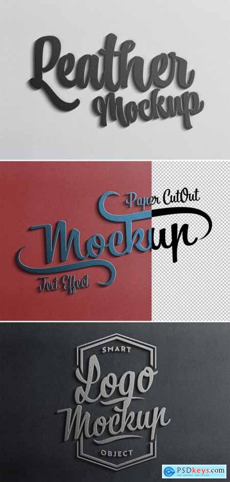 Leather Text Effect with 3D Style and Shadow Mockup 462954515