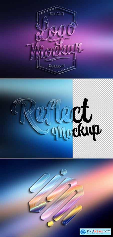 Logo Mockup with 3D Glossy Effect and Gradient 462954529