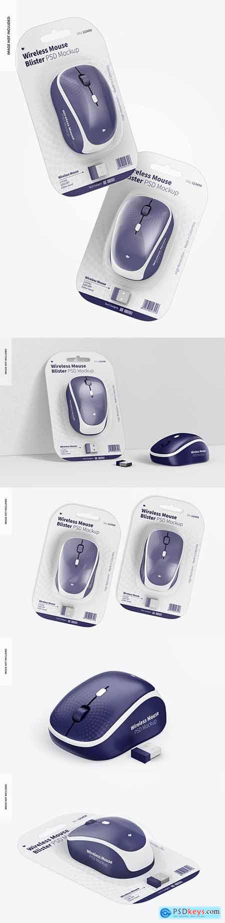 Wireless mouse blisters mockup
