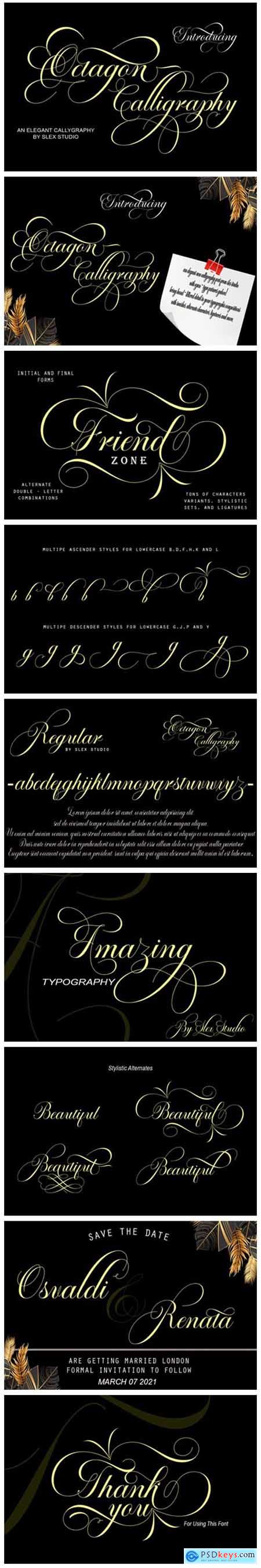 Octagon Calligraphy Font