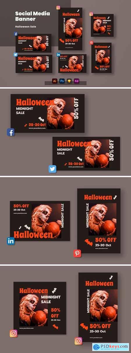 Halloween Sale Social Media Banner
