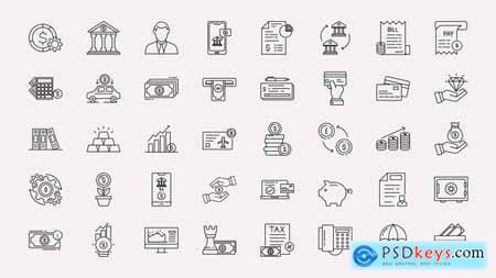 Banking & Finance Line Icons 34368341
