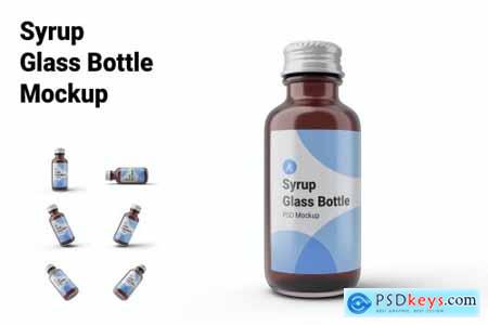 Syrup Glass Bottle Mockup