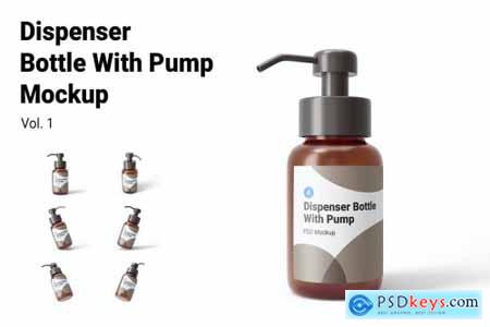 Dispenser Bottle With Pump Mockup Vol.1