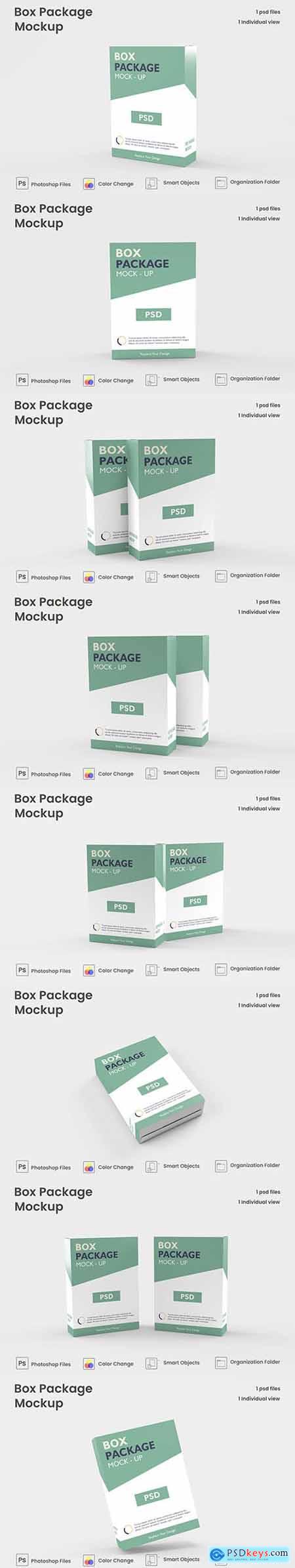 Paper box packaging mockup