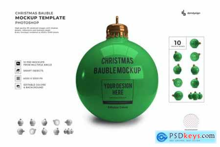 Christmas Bauble Ball Mockup Template Set