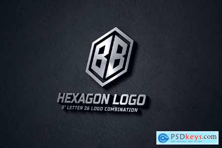 B (A-Z) Hexagon Monogram Logo Creator BWBTPXT