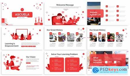 Ascuela - Courses Powerpoint Template N7UBUH8