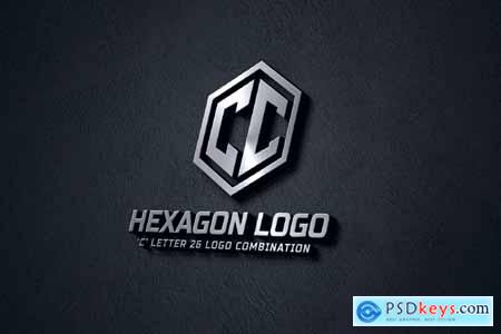 C (A-Z) Hexagon Monogram Logo Creator NMPP2SH
