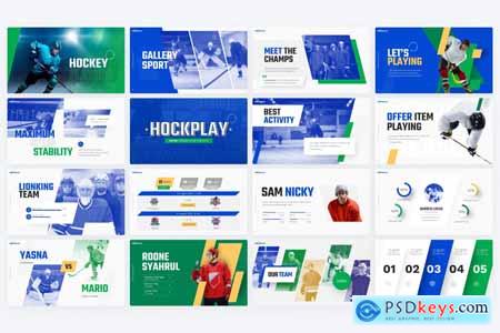 Hockplay Hockey Creative PowerPoint Template 7RGMVYA