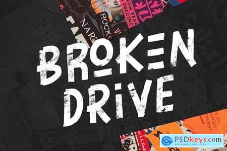 Broken Drive - Grunge Display Font