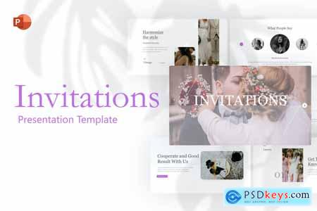 Invitations Simple PowerPoint Template B7GTE8M