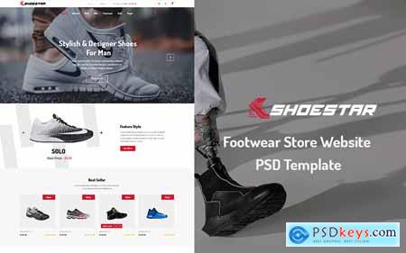 Footwear Store Website PSD Template o181217