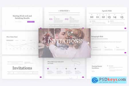 Invitations Simple PowerPoint Template B7GTE8M