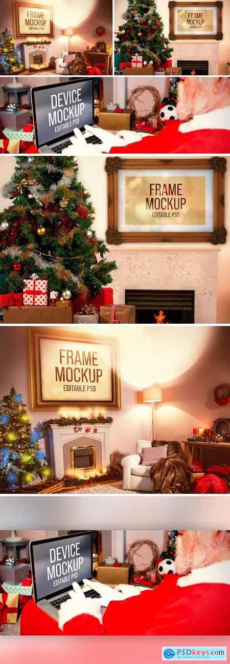 Christmas Picture Frame and Device Mockup Set990