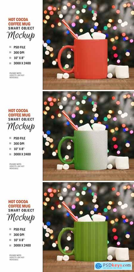 Christmas Cocoa Glass Cup Mockup Smart Object