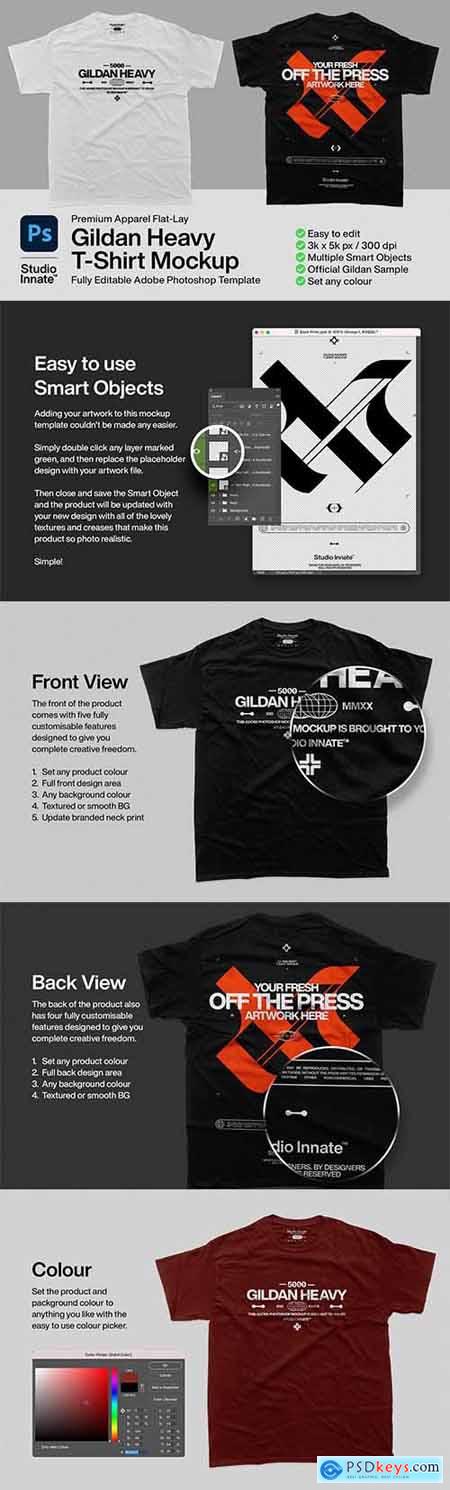 5000 Gildan Heavy - T-Shirt Mockup 5869679