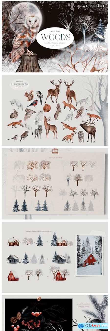 Huge Winter Woodland Scene Creator PNG 18721575