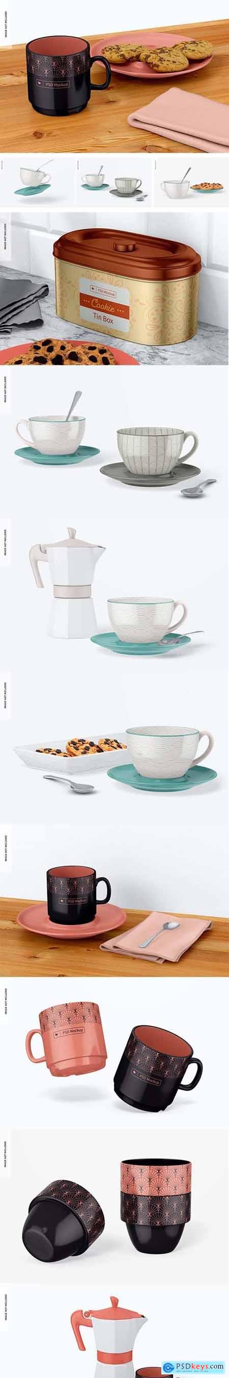 Cup and cookie mockup