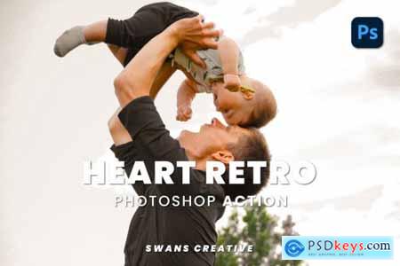 Heart Retro Photoshop Action