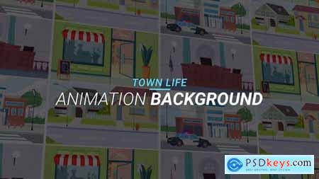 Town life - Animation background 34060988