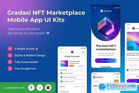 Gradasi NFT Marketplace Mobile UI Kits