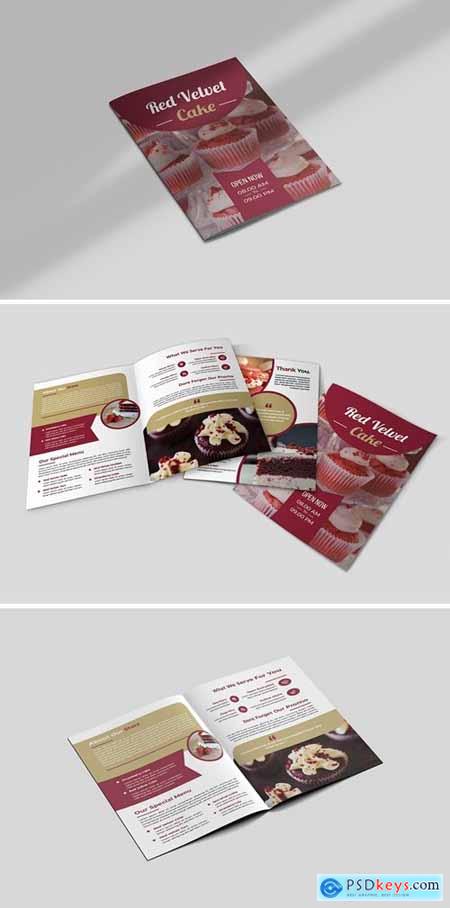 Red Velvet Cake Bifold Brochure