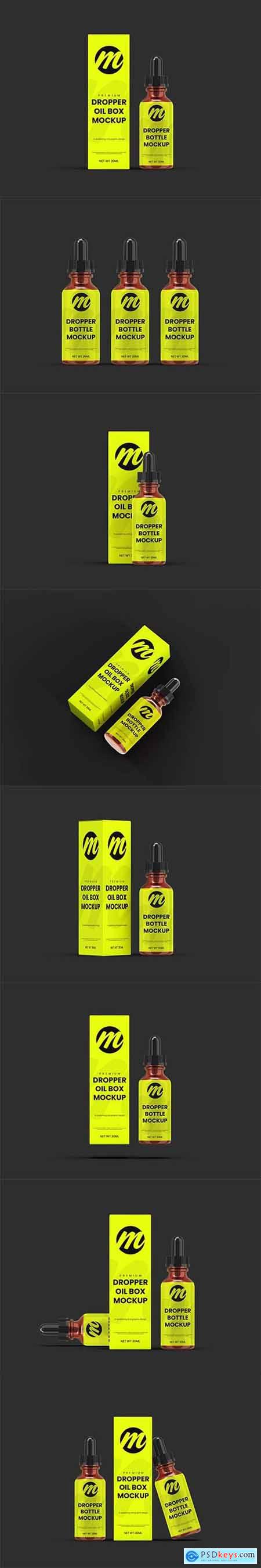 dropper bottle and box mockup