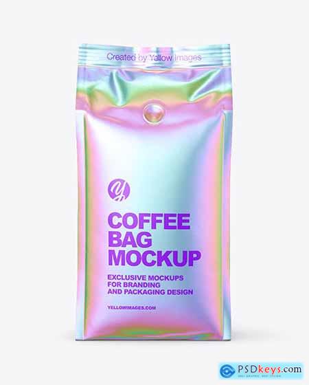 Glossy Coffee Bag Mockup - Front View 92153