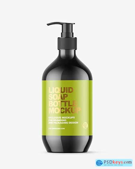Glossy Liquid Soap Bottle With Pump Mocckup 88023